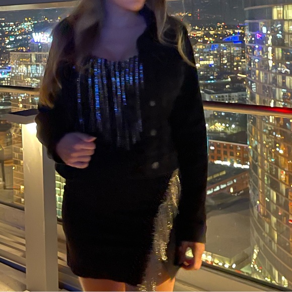 Black sweetheart Rhinestone Bodysuit - Picture 4 of 5